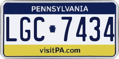 PA license plate LGC7434