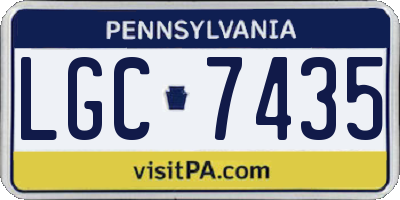 PA license plate LGC7435