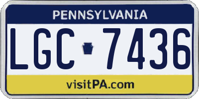 PA license plate LGC7436
