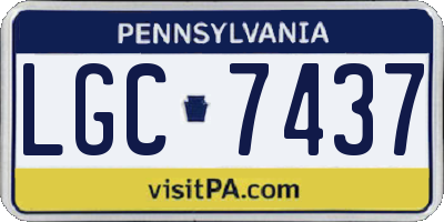 PA license plate LGC7437