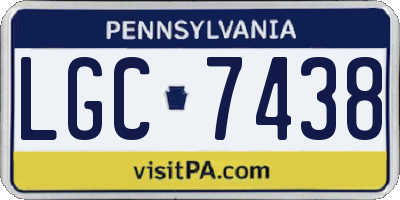 PA license plate LGC7438