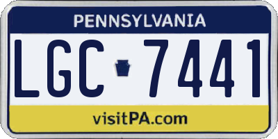 PA license plate LGC7441