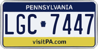 PA license plate LGC7447