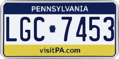 PA license plate LGC7453