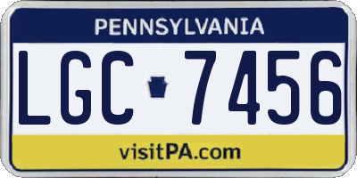 PA license plate LGC7456