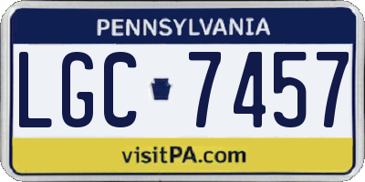 PA license plate LGC7457