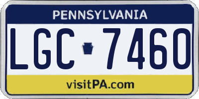 PA license plate LGC7460