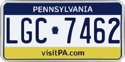 PA license plate LGC7462