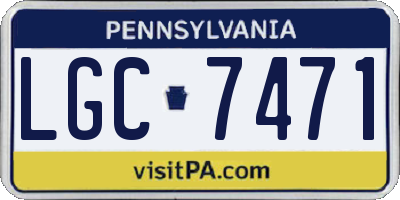 PA license plate LGC7471