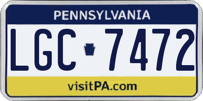 PA license plate LGC7472