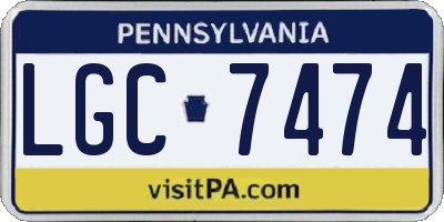 PA license plate LGC7474