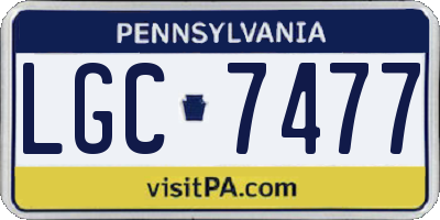 PA license plate LGC7477