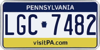 PA license plate LGC7482