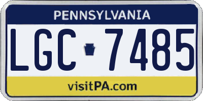 PA license plate LGC7485