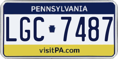 PA license plate LGC7487