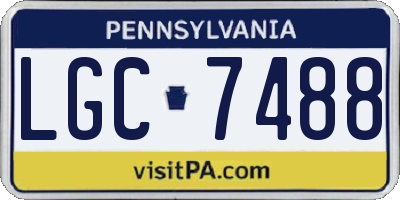 PA license plate LGC7488