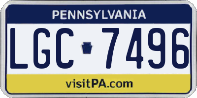 PA license plate LGC7496