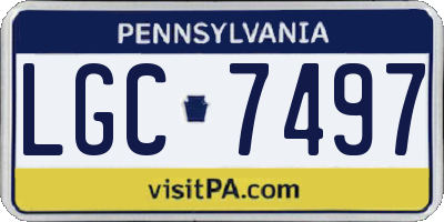 PA license plate LGC7497