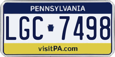 PA license plate LGC7498