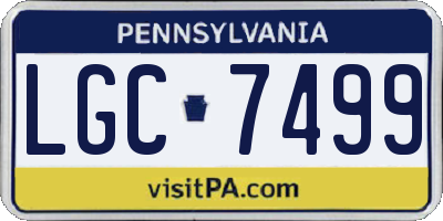 PA license plate LGC7499