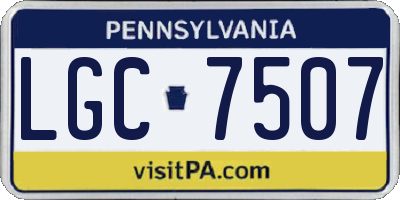 PA license plate LGC7507