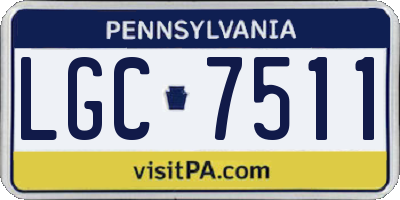 PA license plate LGC7511