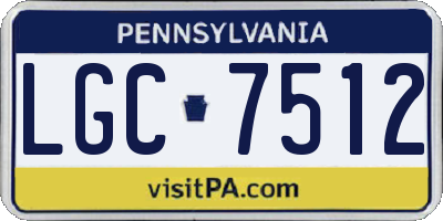PA license plate LGC7512