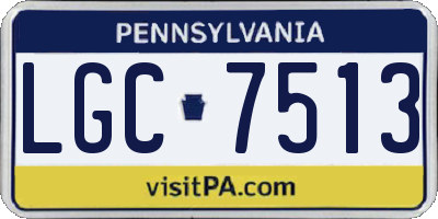 PA license plate LGC7513