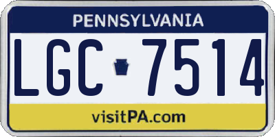 PA license plate LGC7514