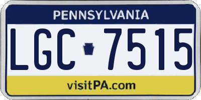 PA license plate LGC7515