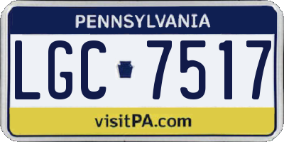 PA license plate LGC7517