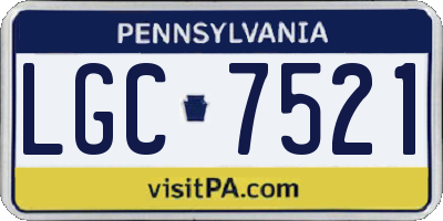 PA license plate LGC7521