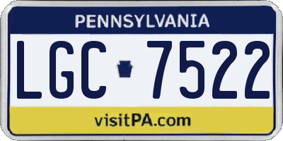 PA license plate LGC7522