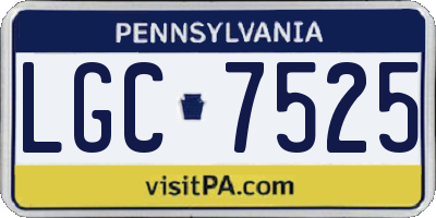 PA license plate LGC7525