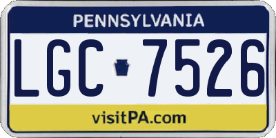 PA license plate LGC7526