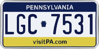 PA license plate LGC7531