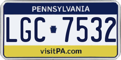 PA license plate LGC7532