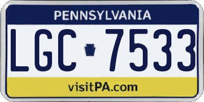 PA license plate LGC7533