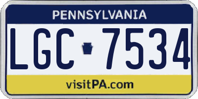 PA license plate LGC7534