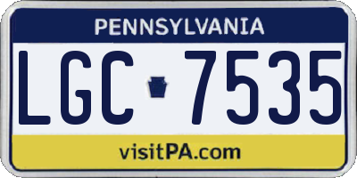 PA license plate LGC7535