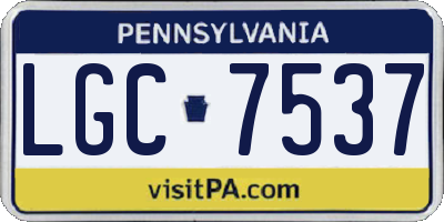 PA license plate LGC7537