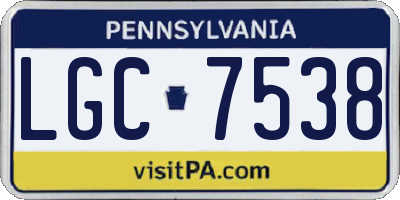 PA license plate LGC7538