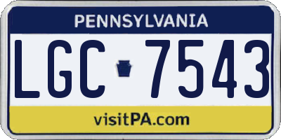 PA license plate LGC7543