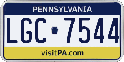 PA license plate LGC7544