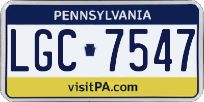 PA license plate LGC7547