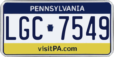 PA license plate LGC7549