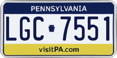 PA license plate LGC7551