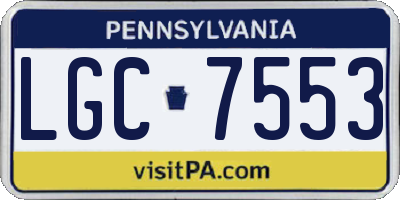 PA license plate LGC7553