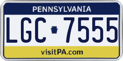 PA license plate LGC7555