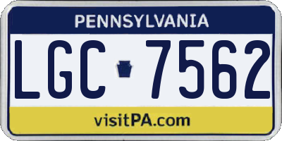 PA license plate LGC7562